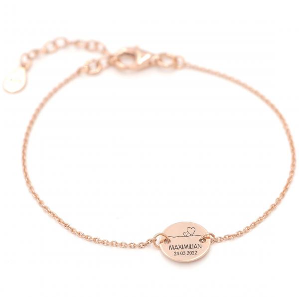 Armband Name mit geschwungenen Herz Armband Name mit geschwungenen Herz